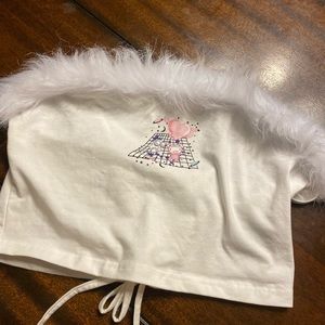 SHEIN fuzzy tude crop top